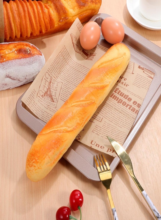 Sewroro Fake Bread Artificial Bread Simulation Food Model, PU Orange Baguette, 13.77 Inch, Kitchen Decoration Prop - Image 5